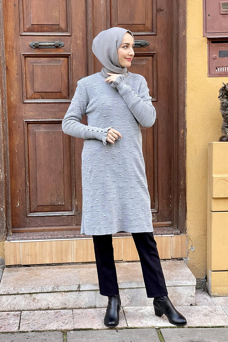 Moda Çizgi Triko Tunik