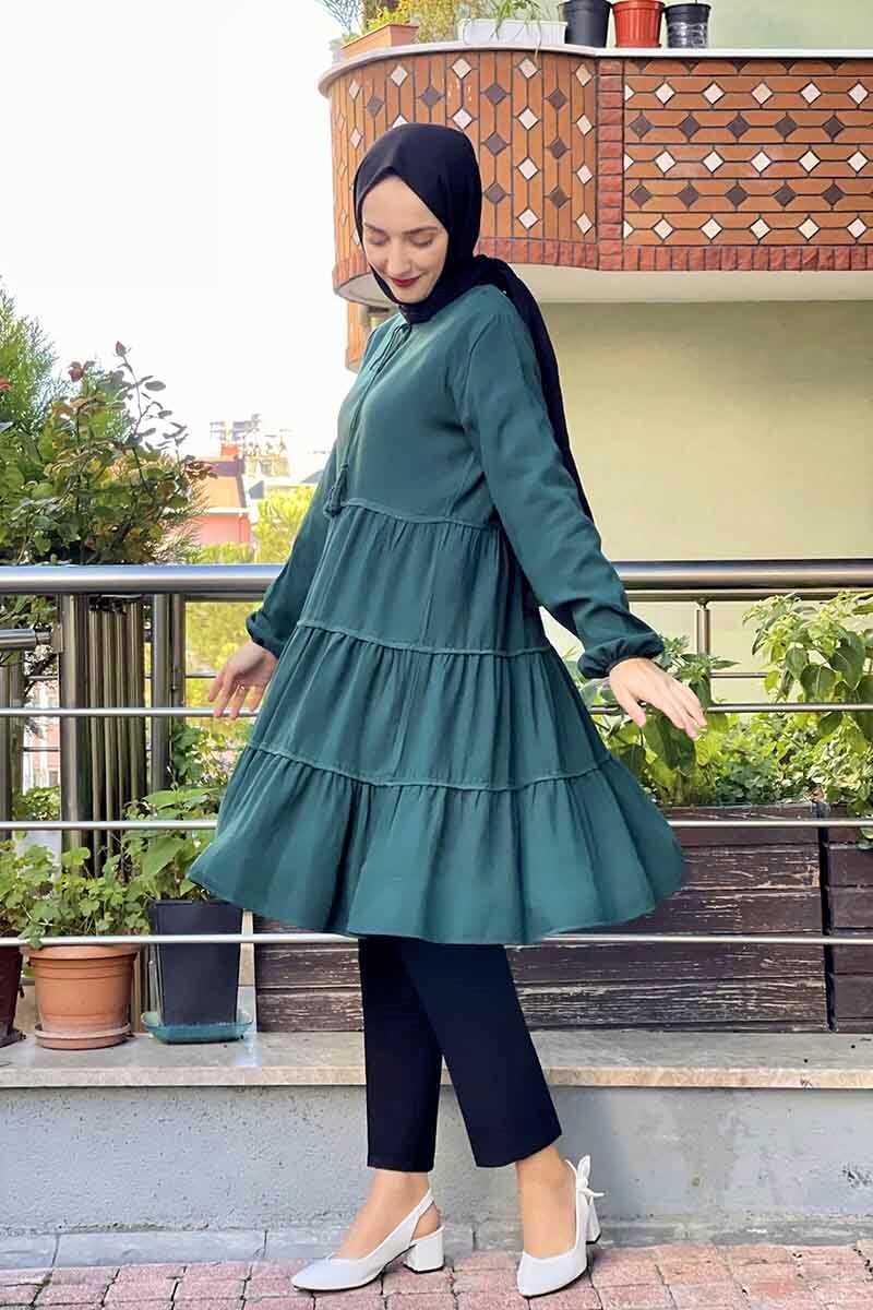 Moda Çizgi Desenli Tunik