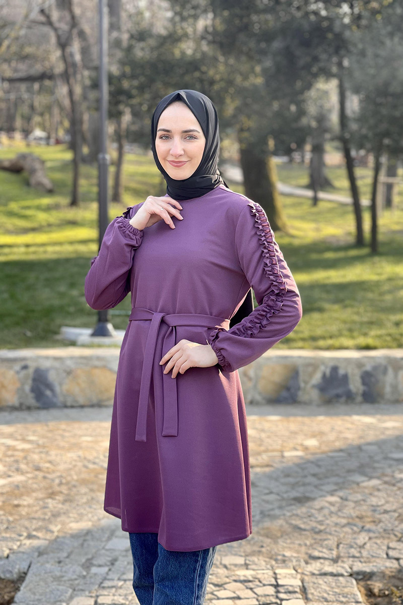 Moda Çizgi Desenli Tunik