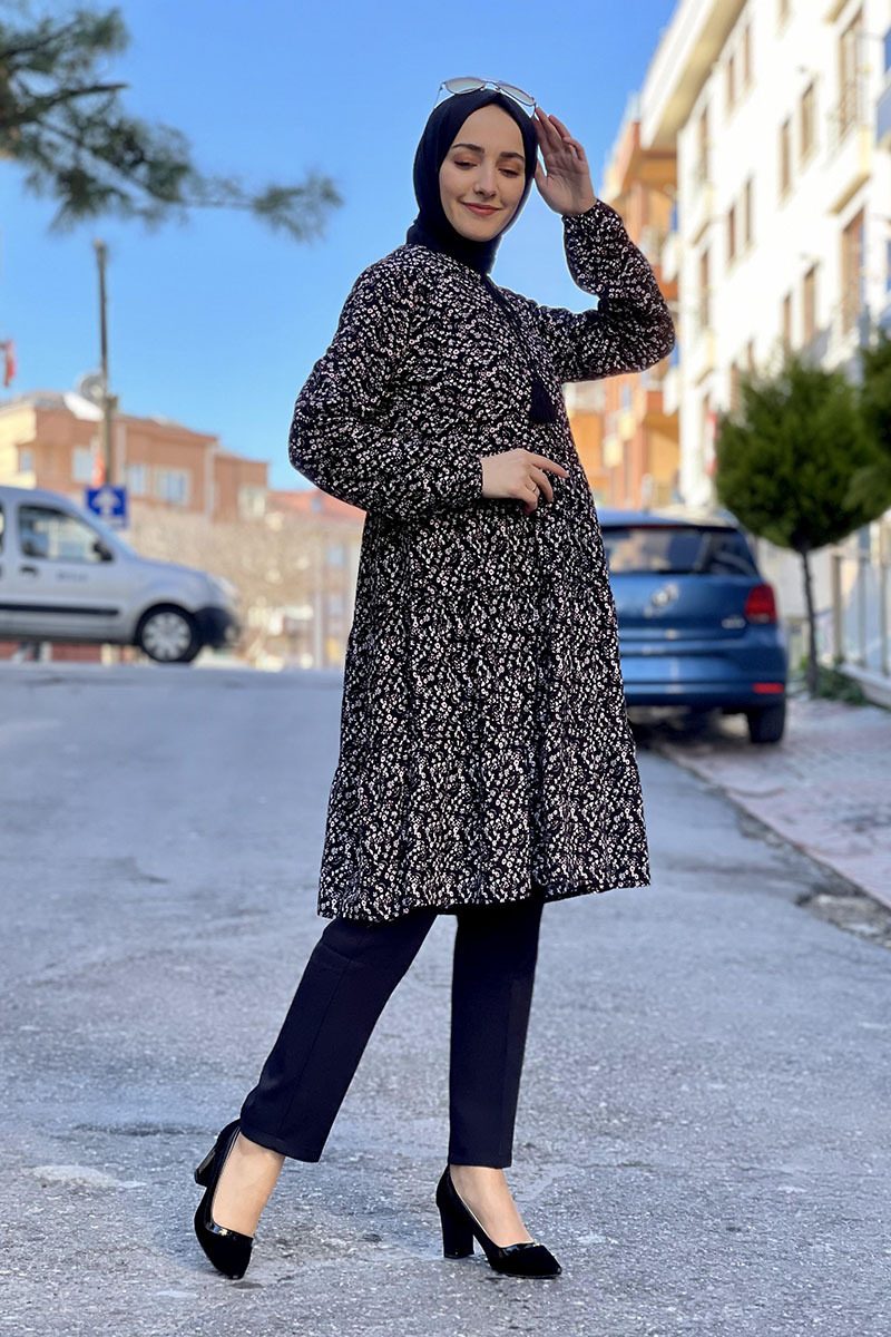 Moda Çizgi Desenli Tunik