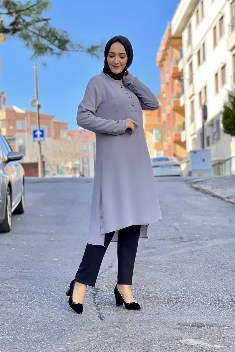 Moda Çizgi Desenli Tunik