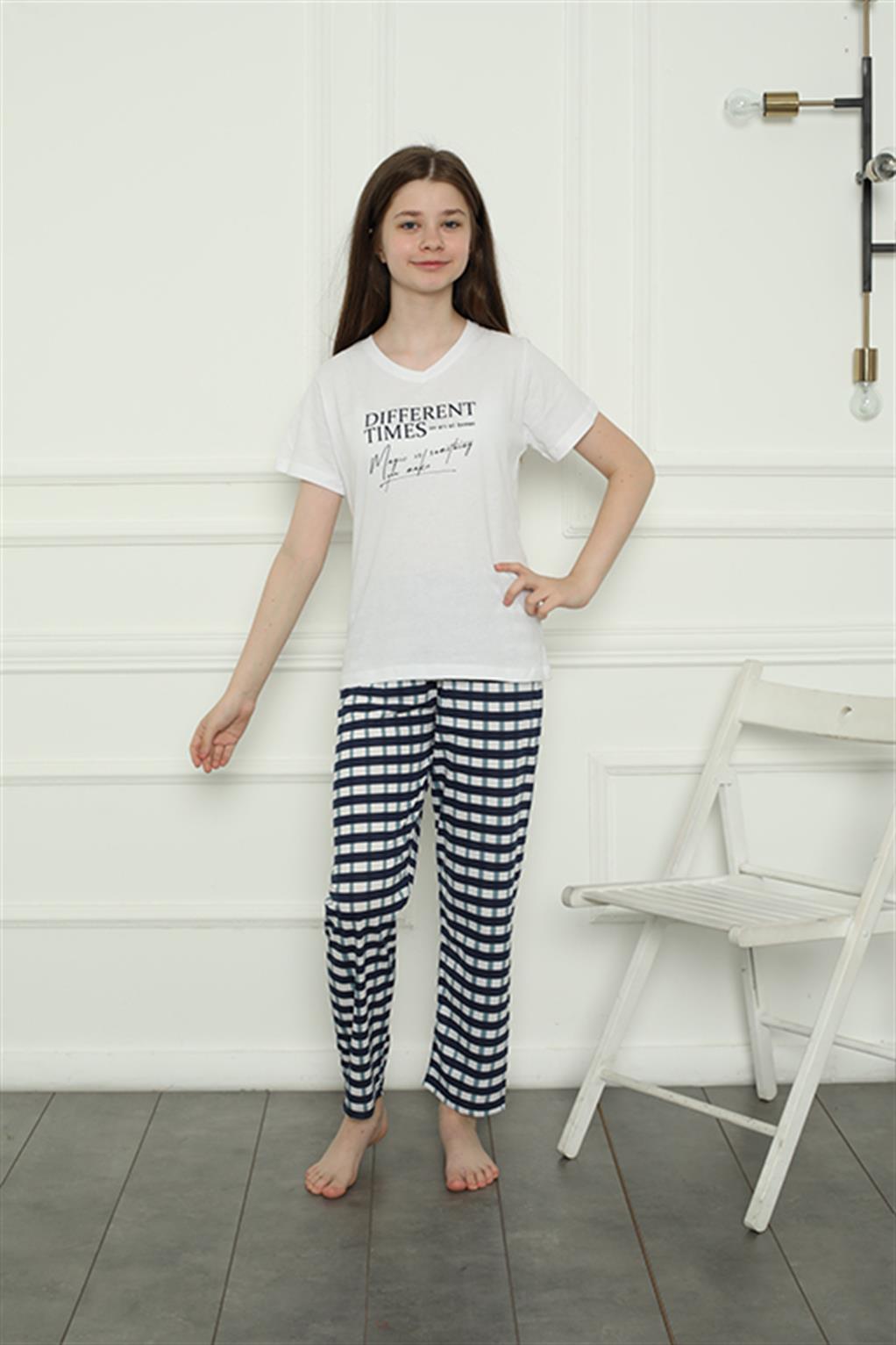 Moda Çizgi Kız Çocuk Penye Pijama Takım 20403