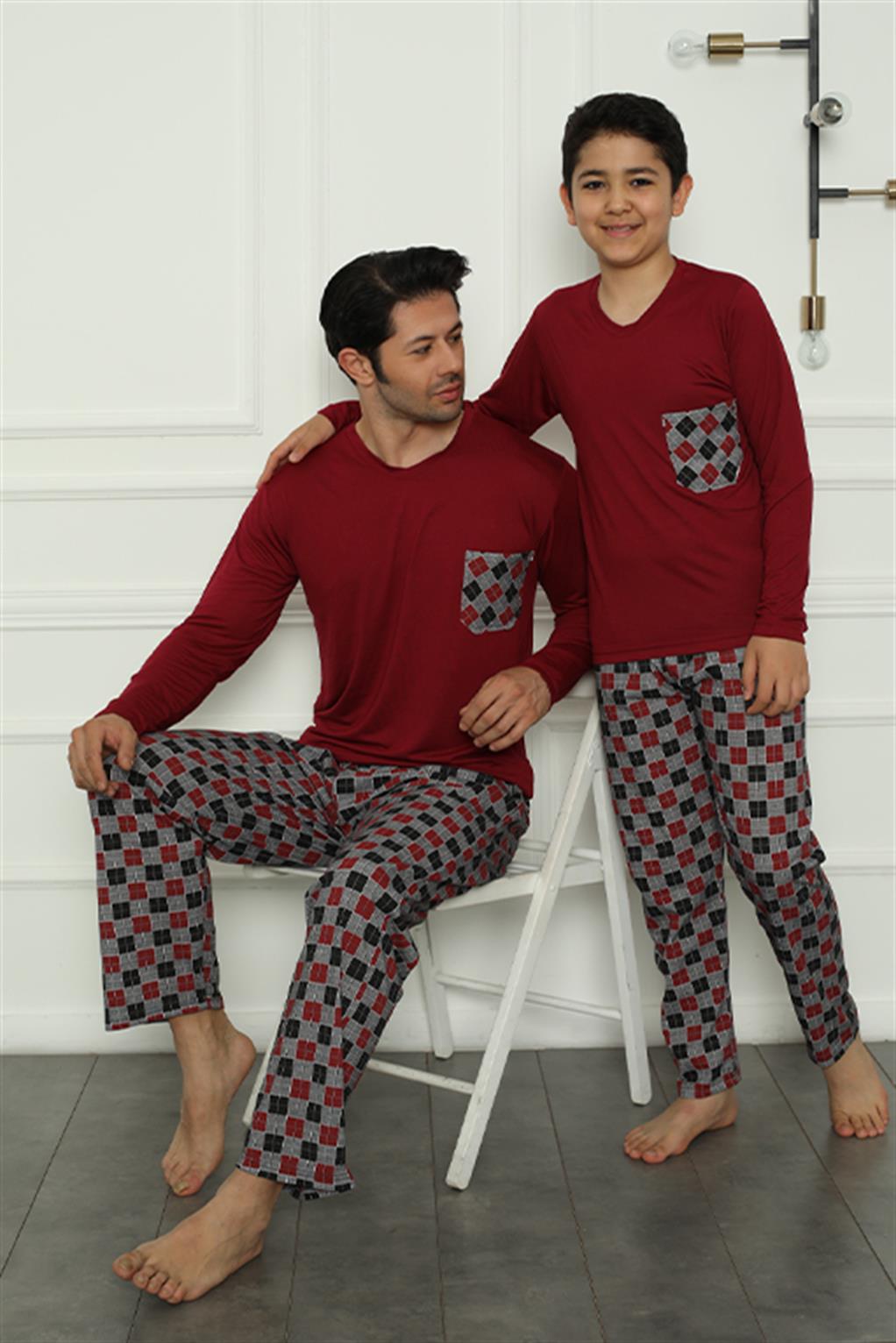 Moda Çizgi Baba Oğul  Aile Pijama Takım Ayrı Ayrı Satılır Fiyatları Farklıdır 50108