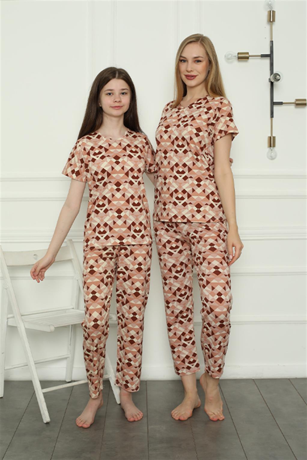 Moda Çizgi Anne Kız Aile Penye Pijama Takım Ayrı Ayrı Satılır. Fiyatları Farklıdır 50103