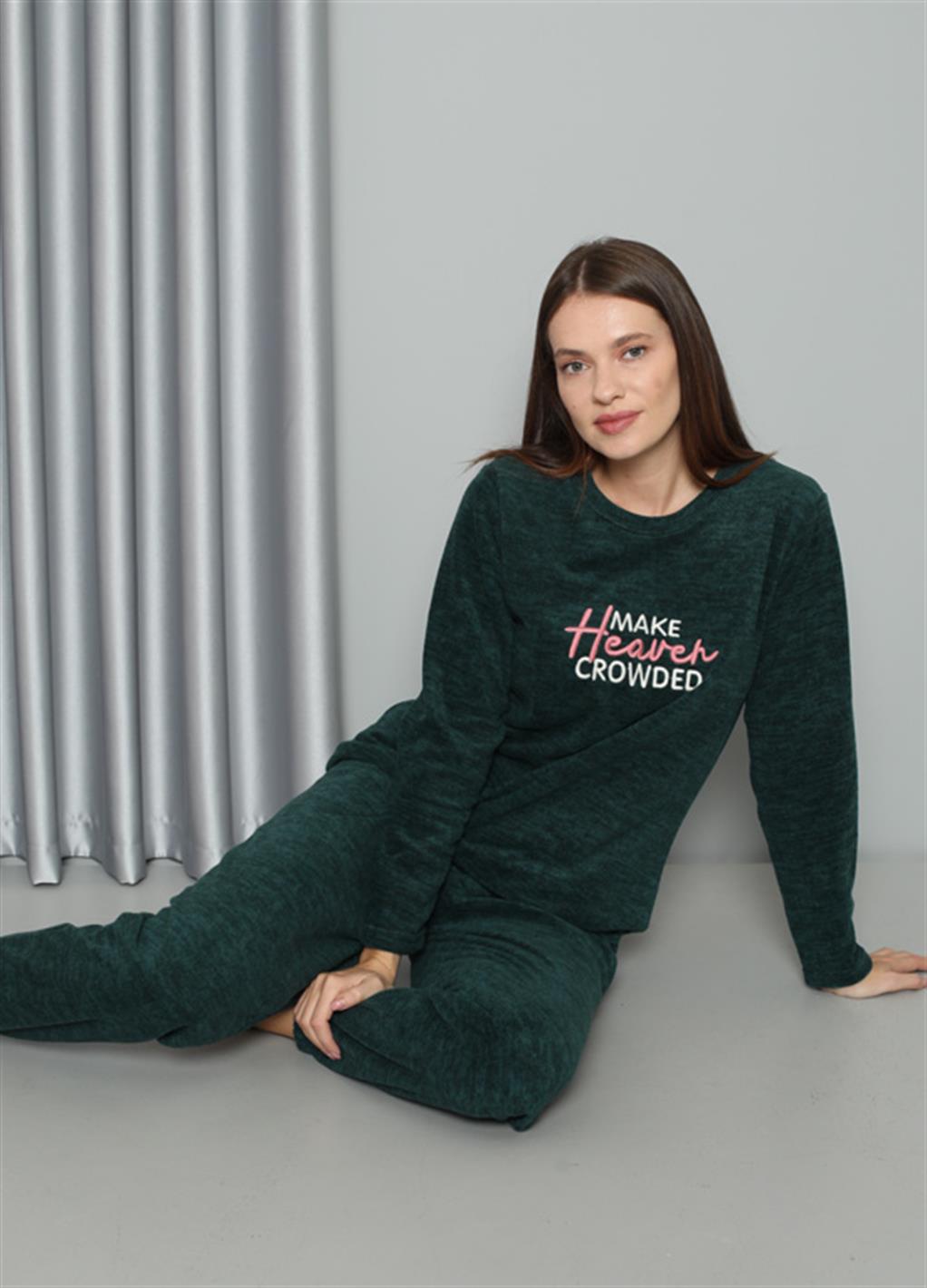 Moda Çizgi Welsoft Polar Kadın Pijama Takımı 8516