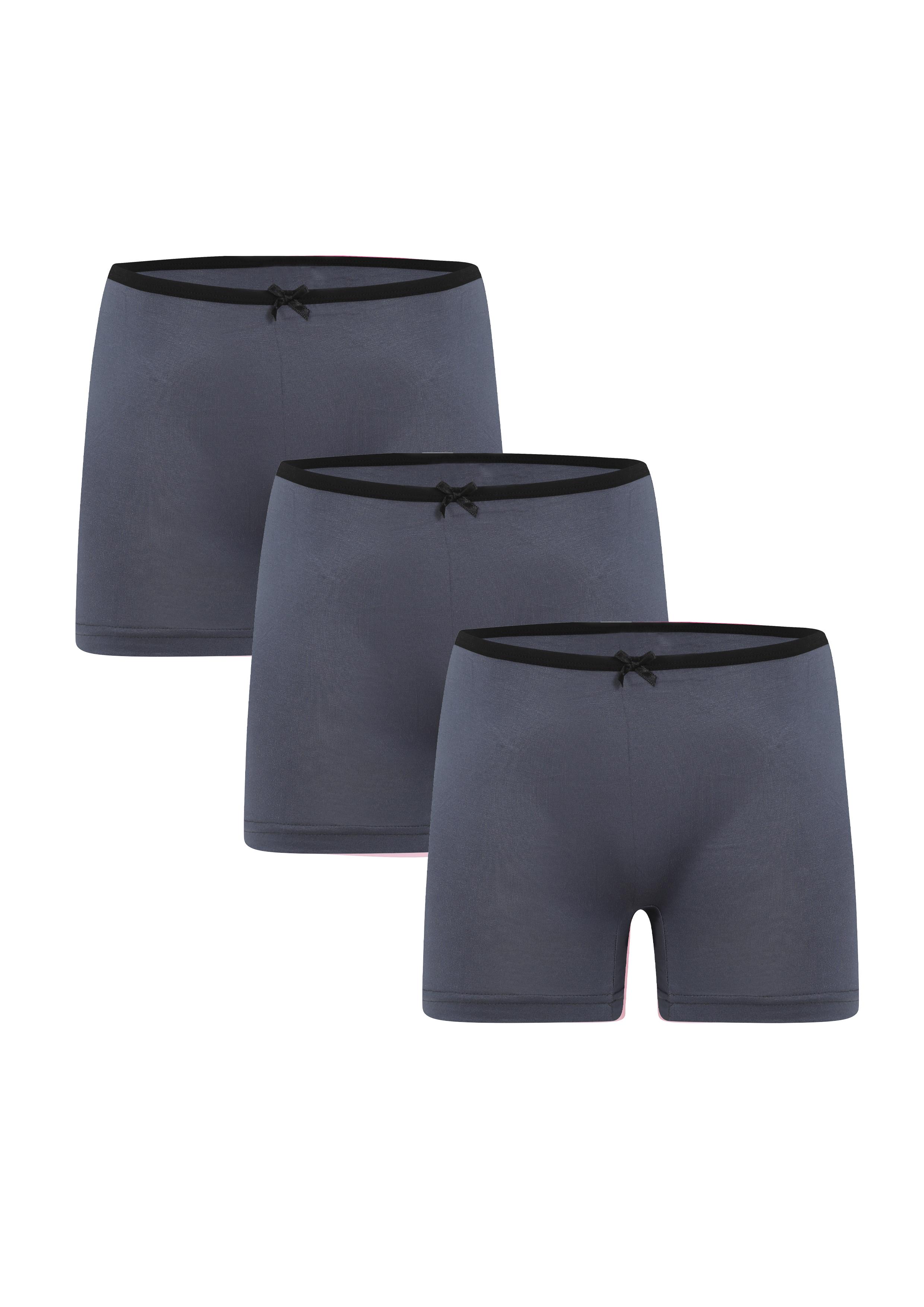 Moda Çizgi Kadın Penye 3lü Boxer Füme 40260