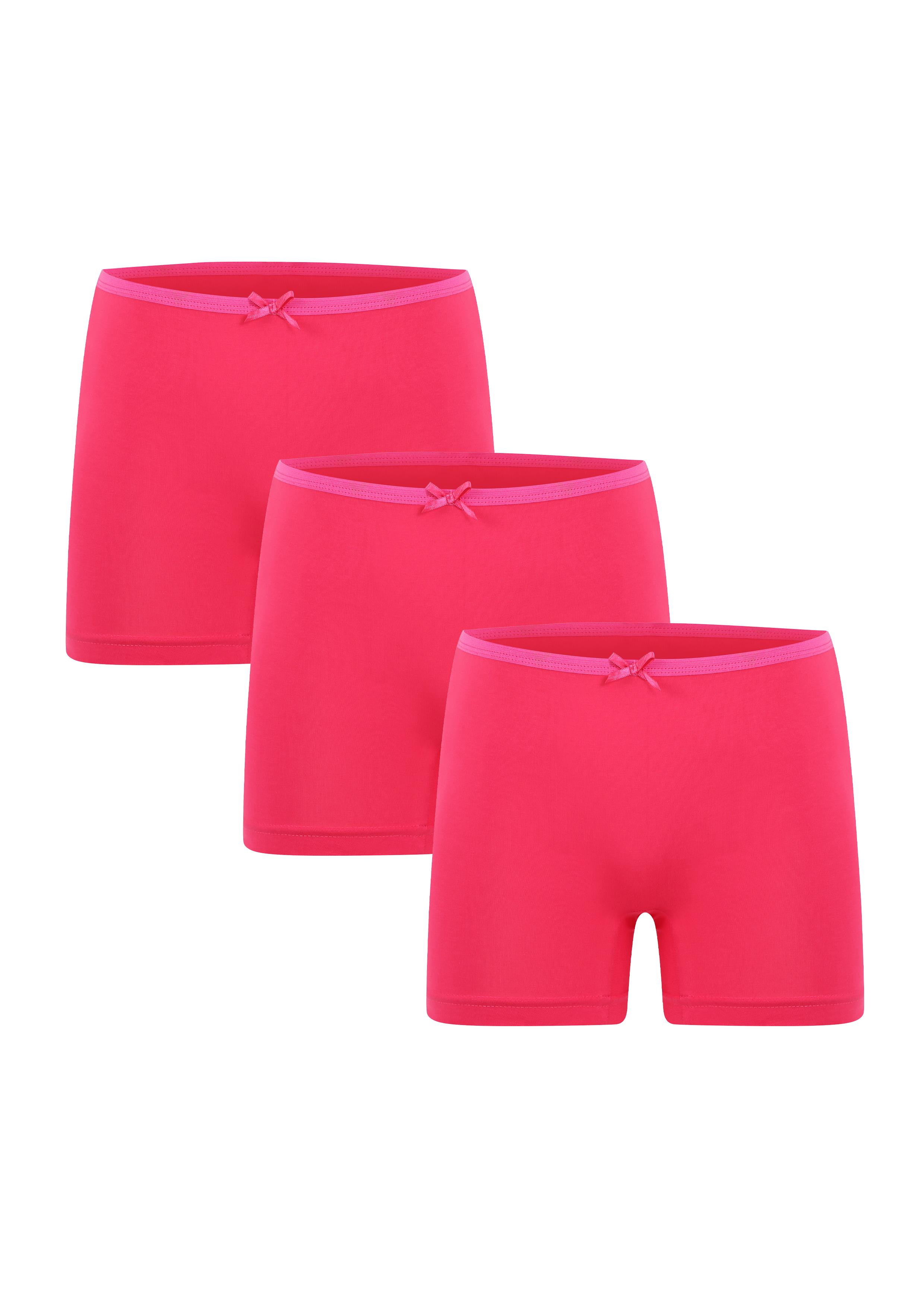 Moda Çizgi Kadın Penye 3lü Boxer Fuşya 40260
