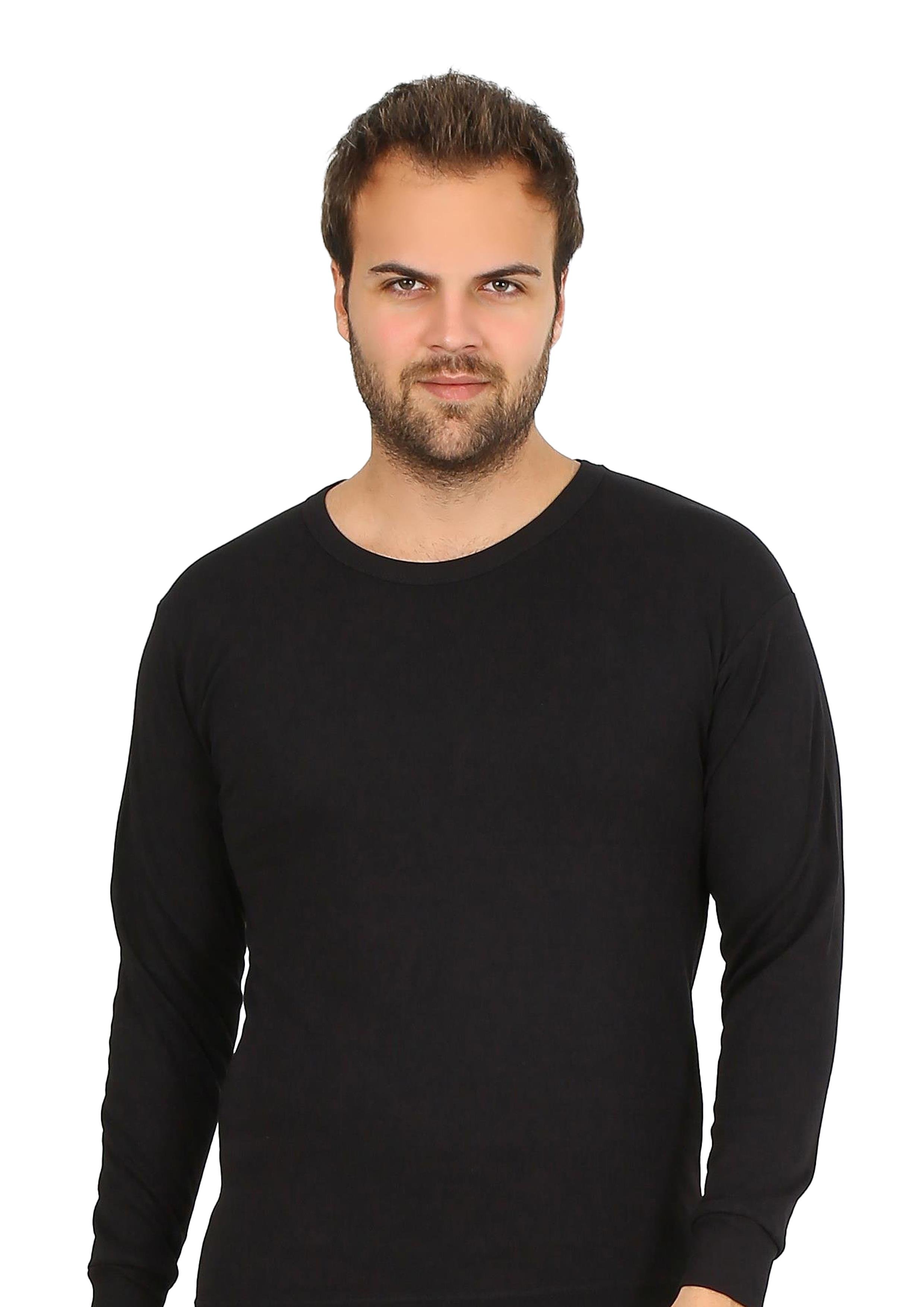Moda Çizgi Erkek Termal Üst Kışlık İçlik Siyah 6869