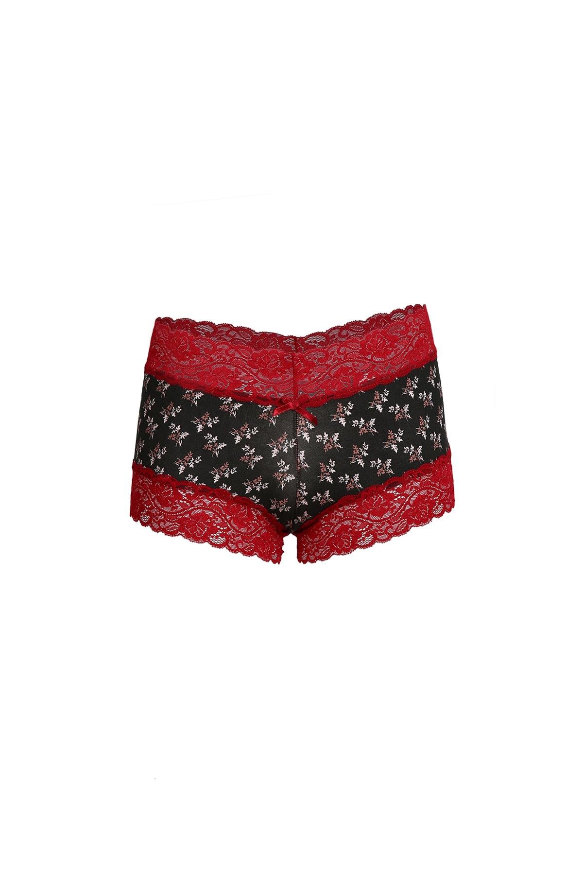 Moda Çizgi Kadın Pamuklu 2li Boxer Antrasit 40266