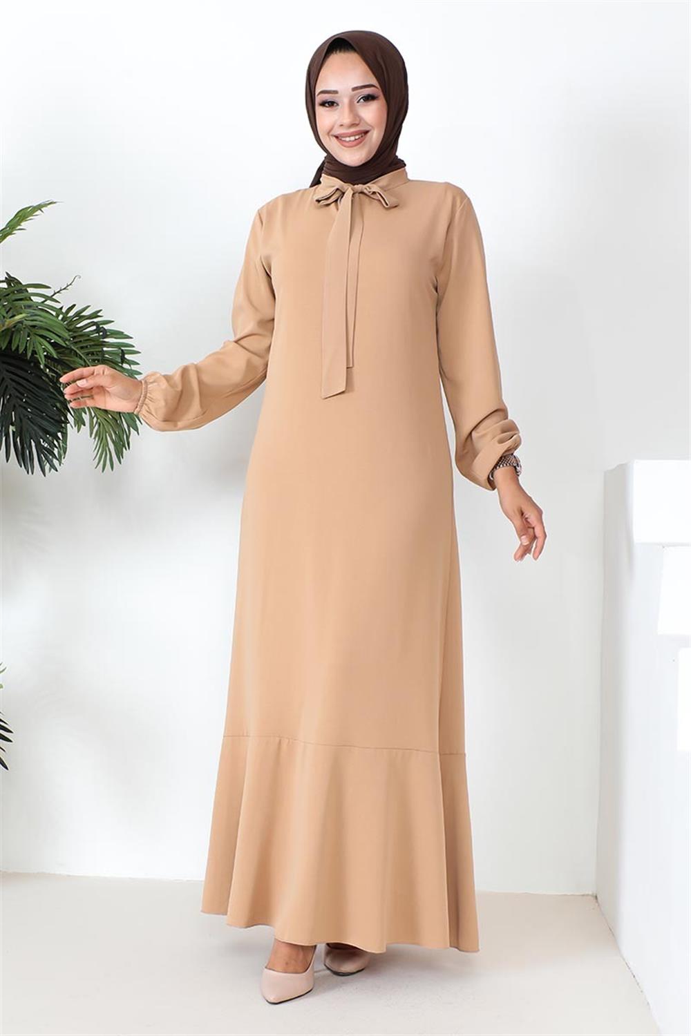 Tesettür Model Elbise VİZON