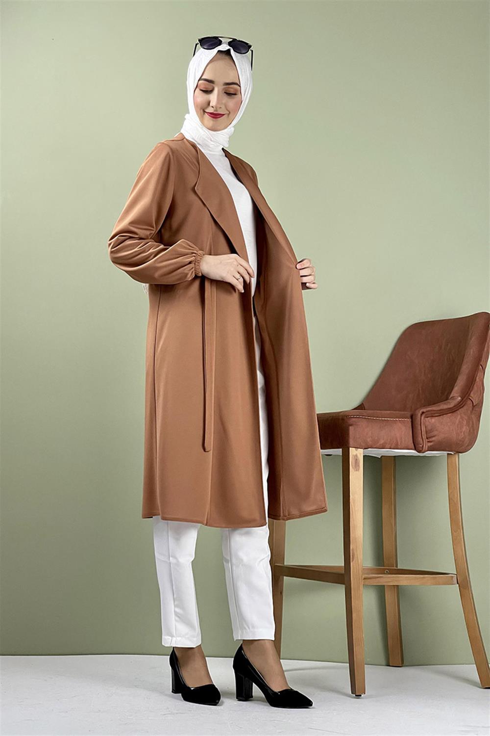 Kuşak Detaylı Kimono TABA