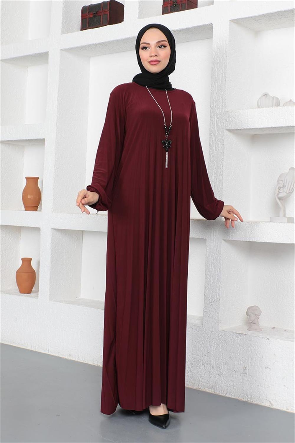 Piliseli Sandy Elbise BORDO