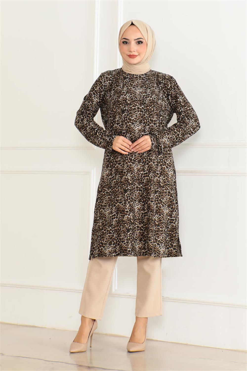 Örme Süet Tunik KAHVERENGİ