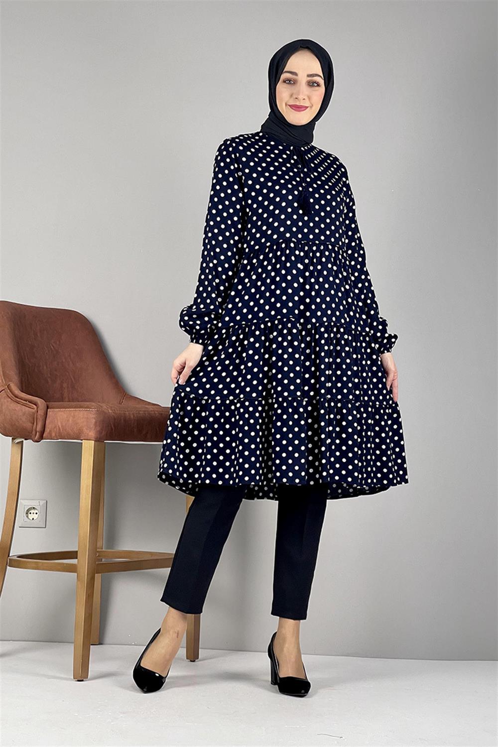 Puantiyeli Tunik LACİVERT