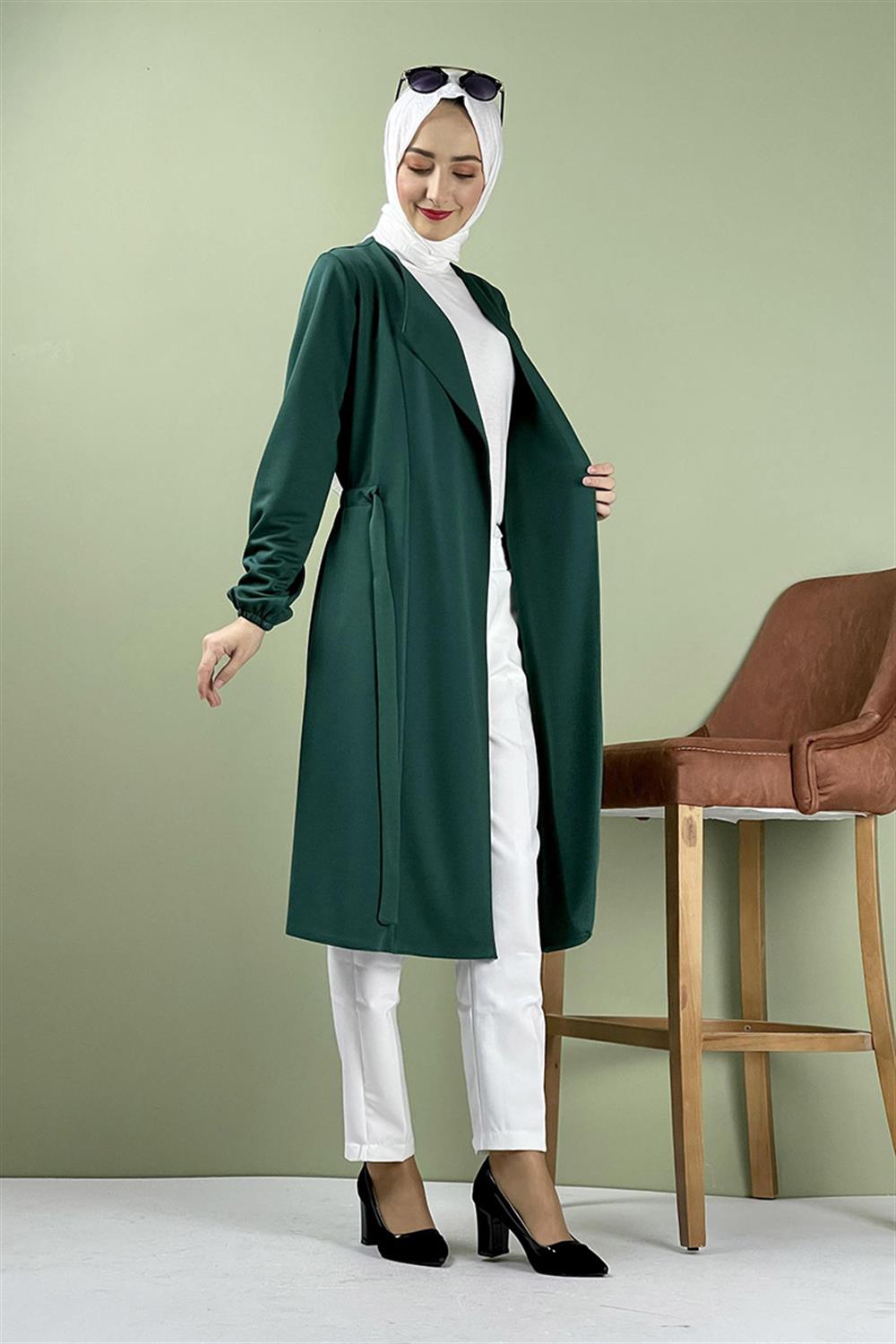 Kuşak Detaylı Kimono ZÜMRÜT YEŞİLİ