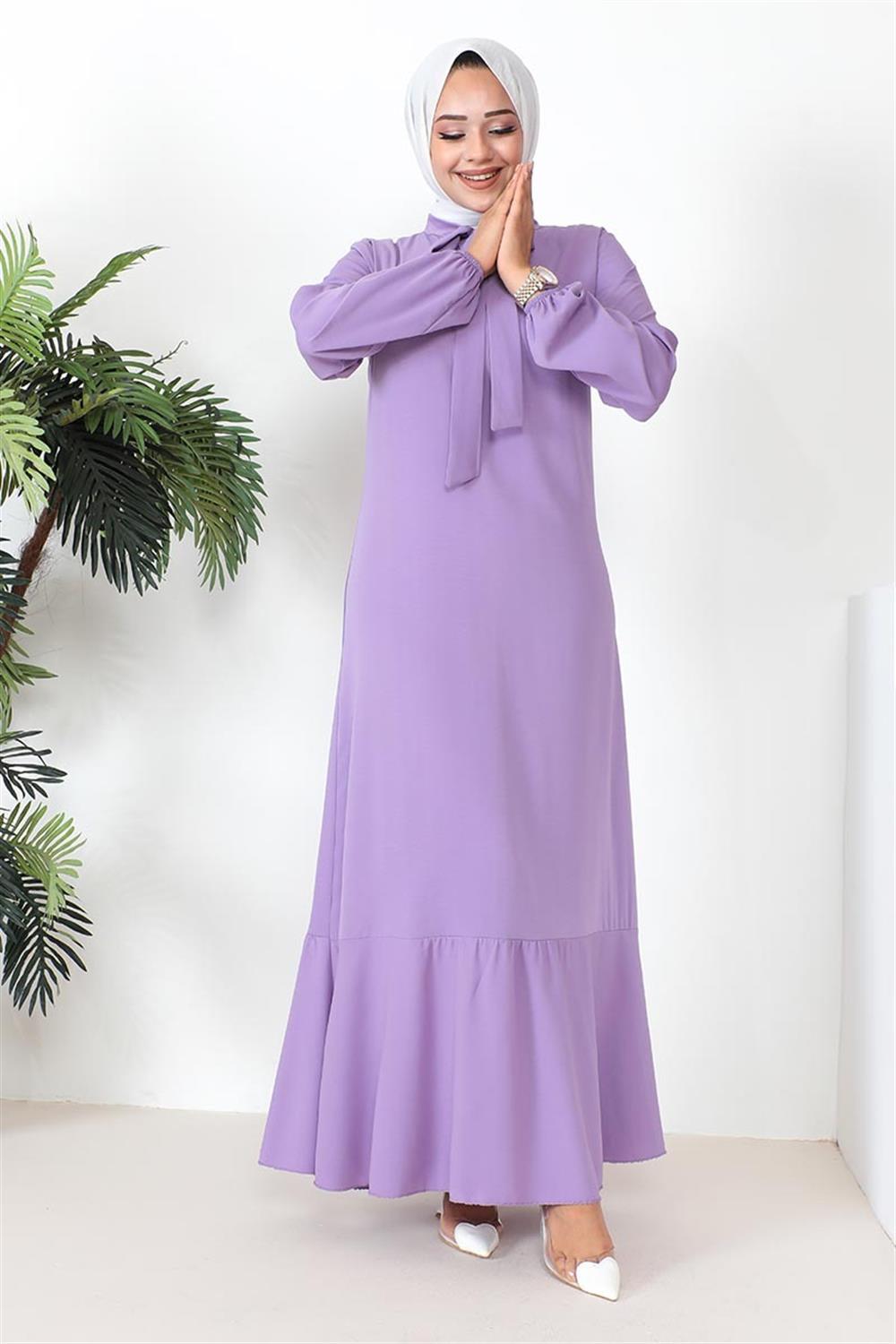Tesettür Model Elbise LİLA