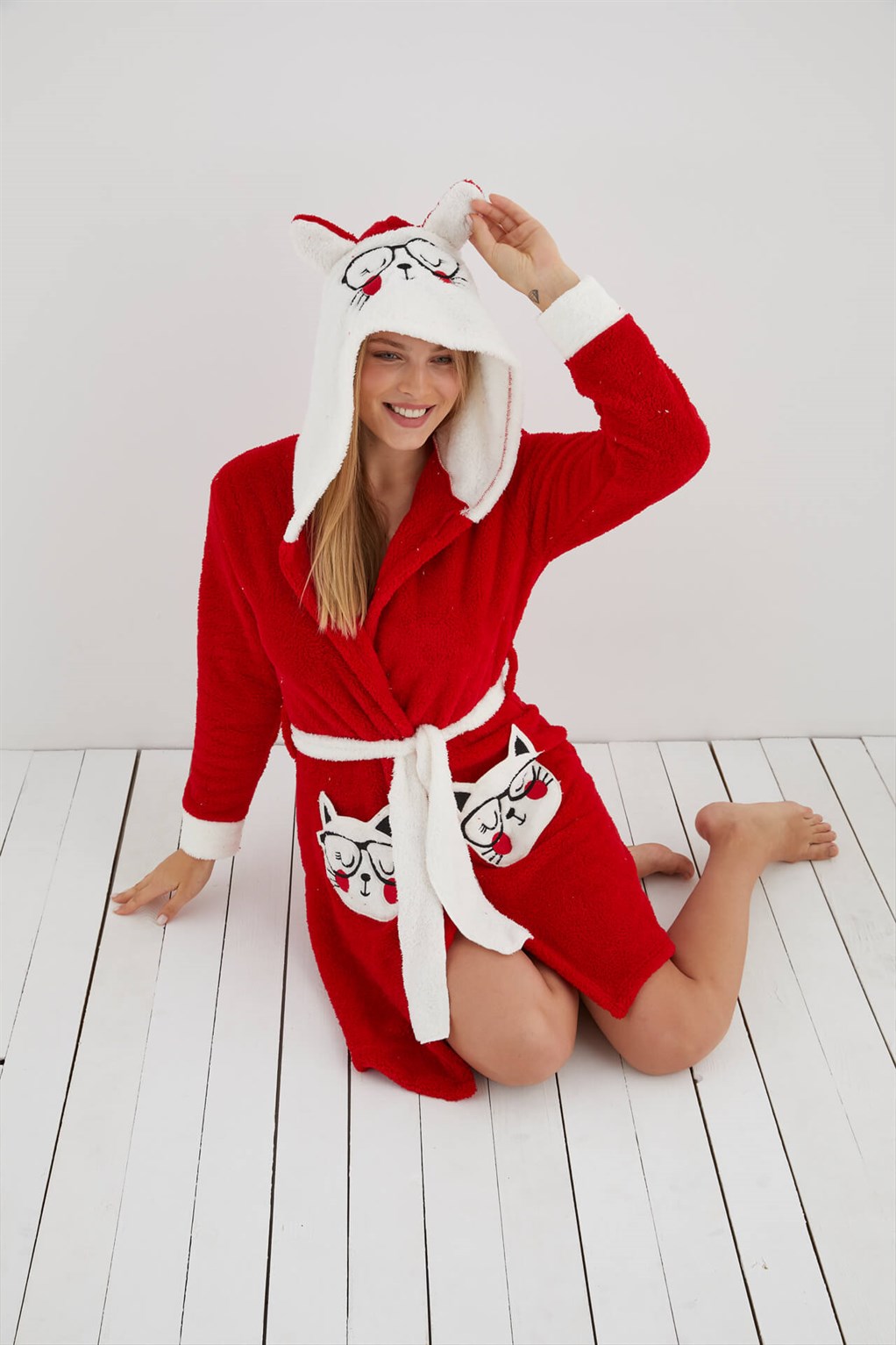 Moda Çizgi Polar Kadın Pijama Takımı