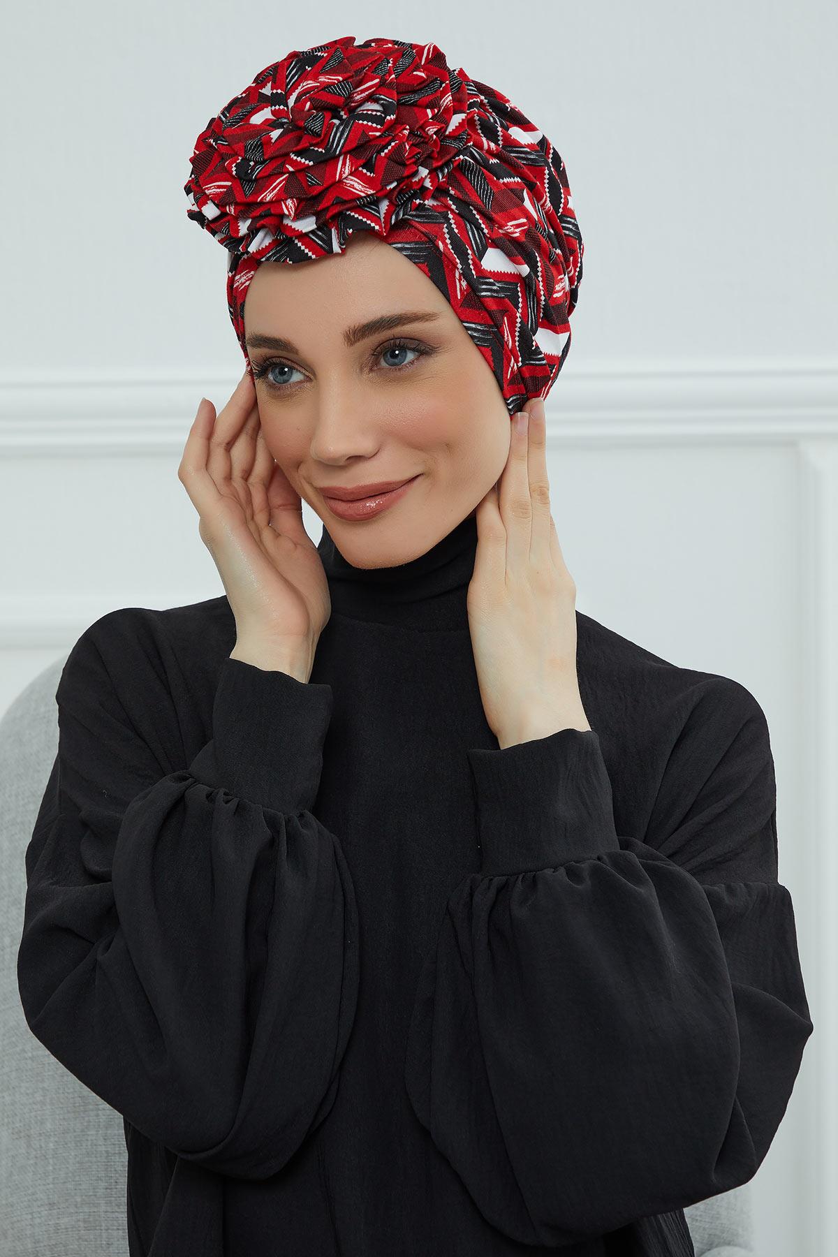 Güllü Penye Desenli Bone,B-21YD Desen 33