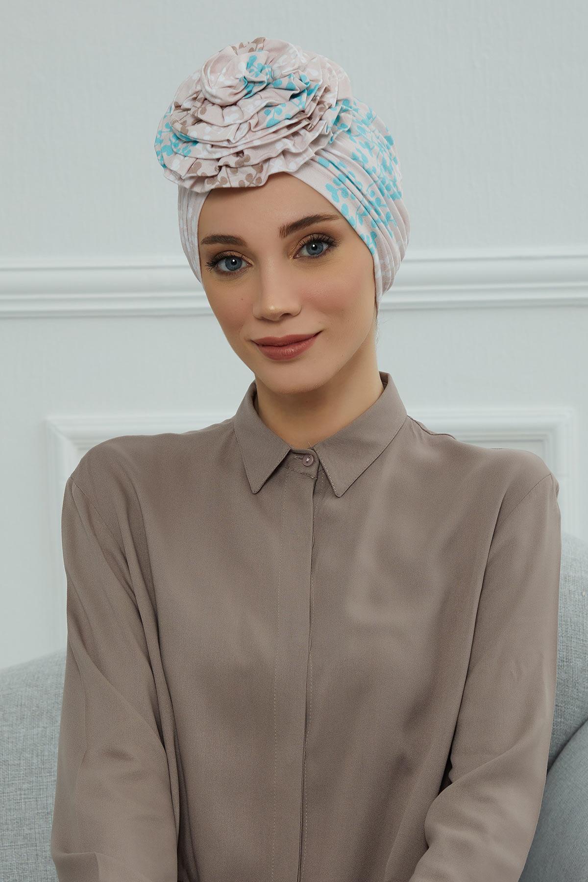 Güllü Penye Desenli Bone,B-21YD Desen 30