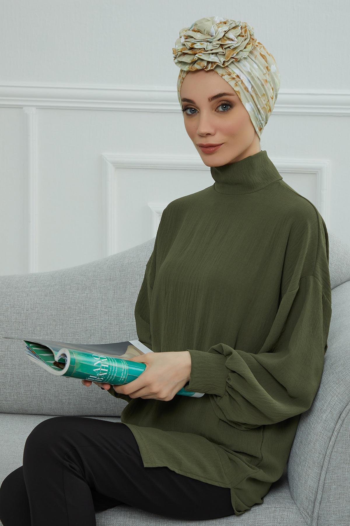 Güllü Penye Desenli Bone,B-21YD Desen 27