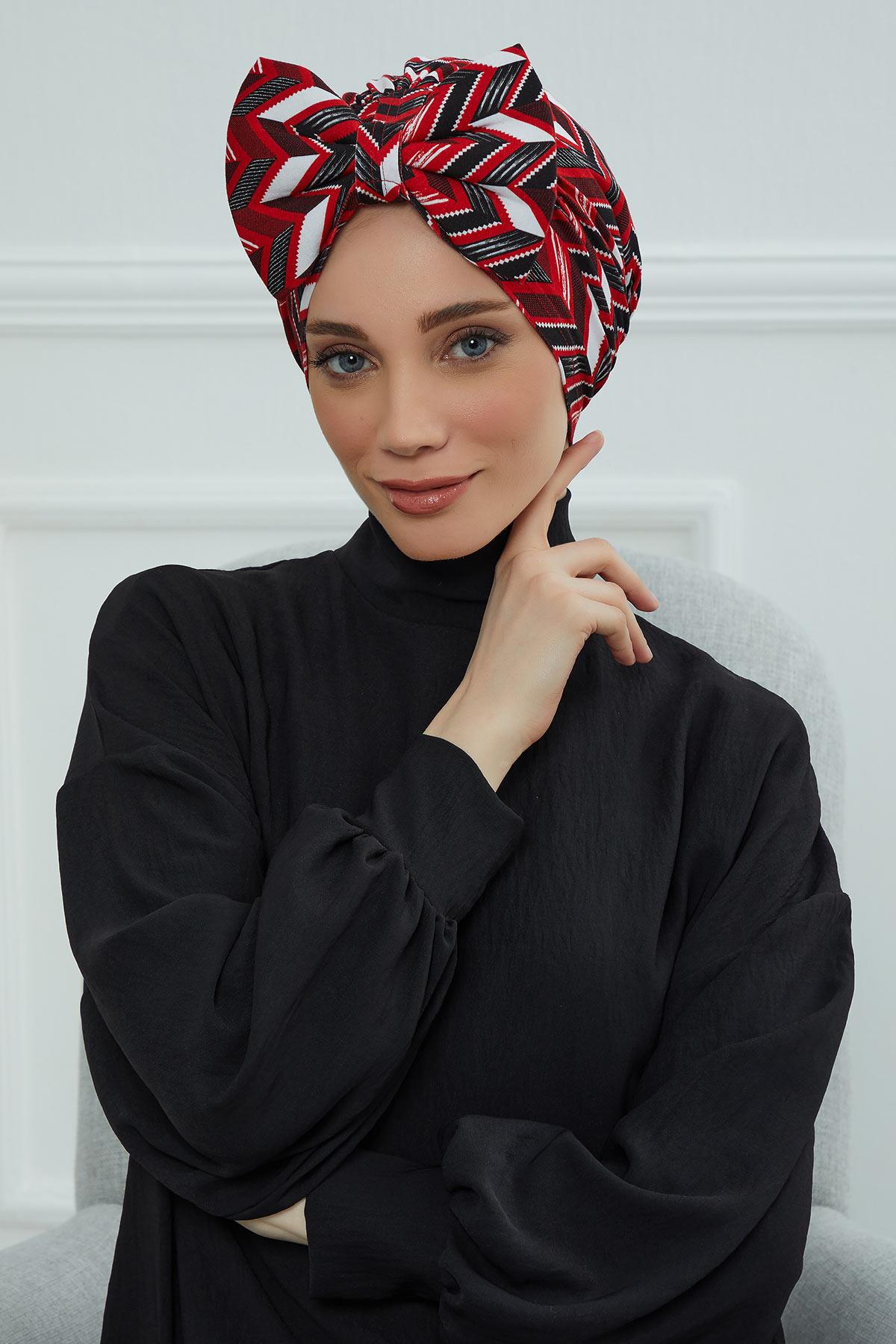 Desenli Dev Fiyonklu Bone,B-11YD Desen 33