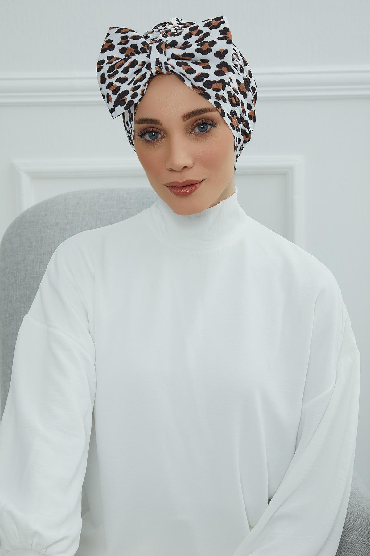 Desenli Dev Fiyonklu Bone,B-11YD Desen 29