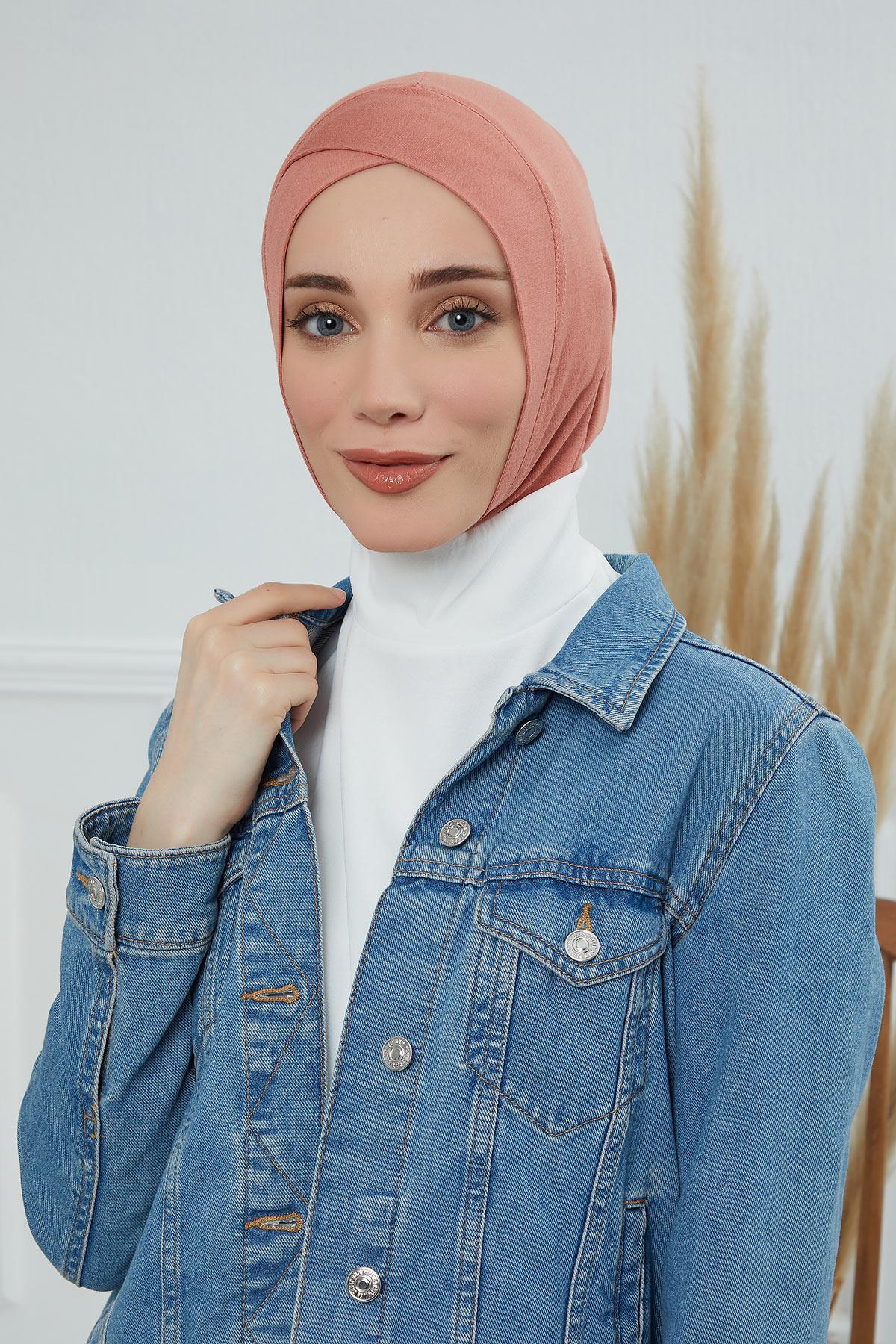 Önü Çapraz Detaylı Penye İç Bone,TB-4,TB-4 Somon