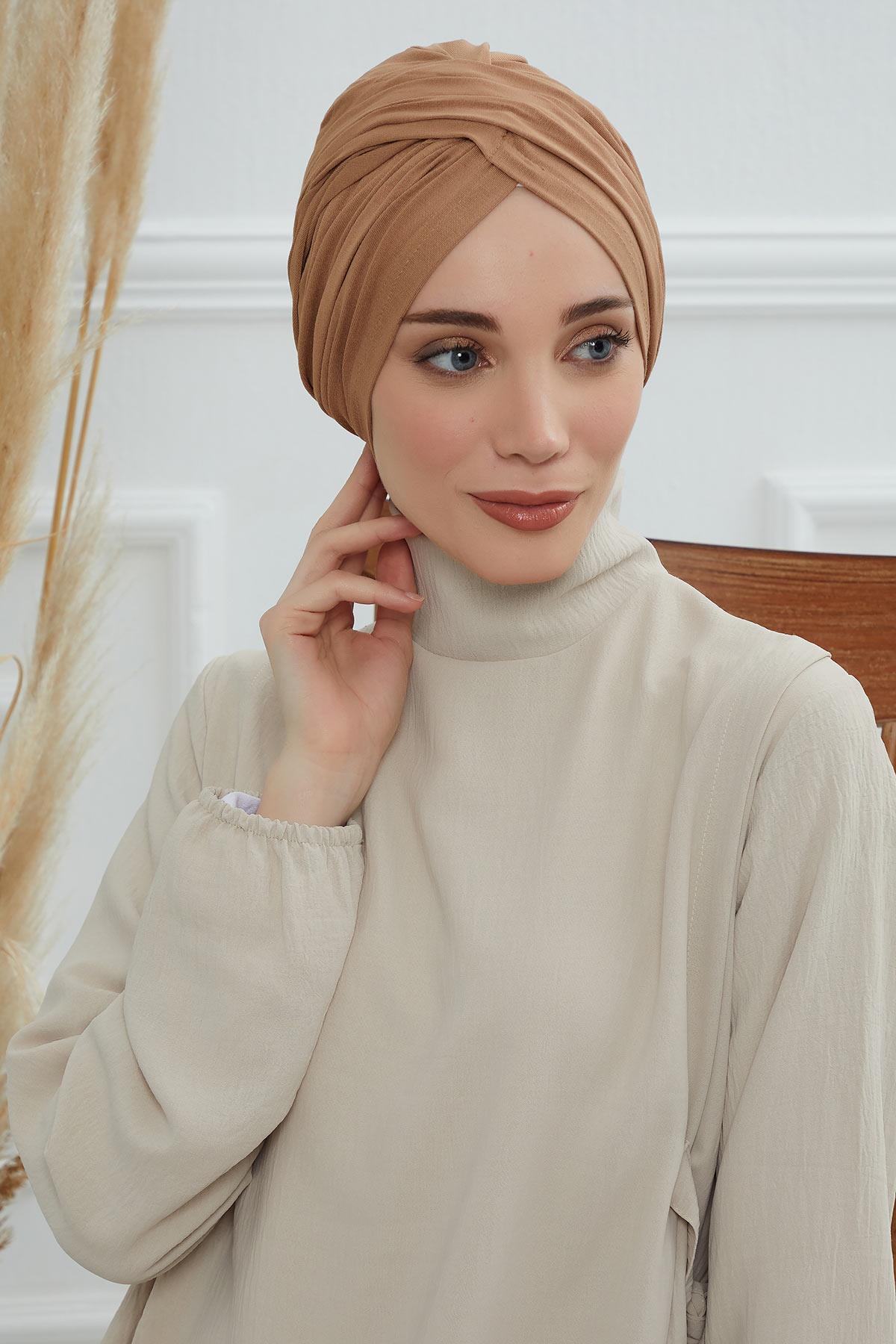 Tesettür Bone,B-9 Açık Kahverengi