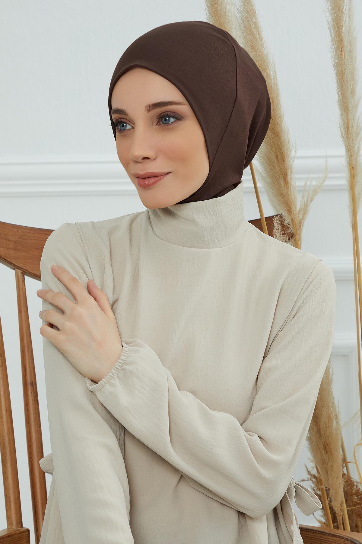 Tesettür İç Bone,TB-5 Kahverengi