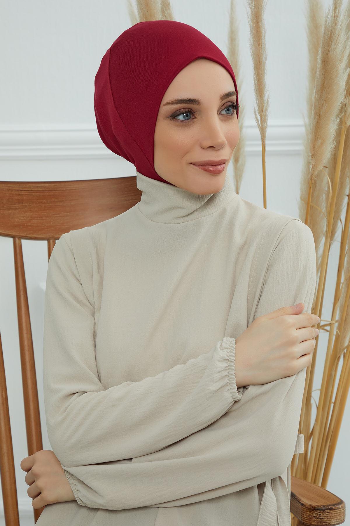 Tesettür İç Bone,TB-5 Bordo