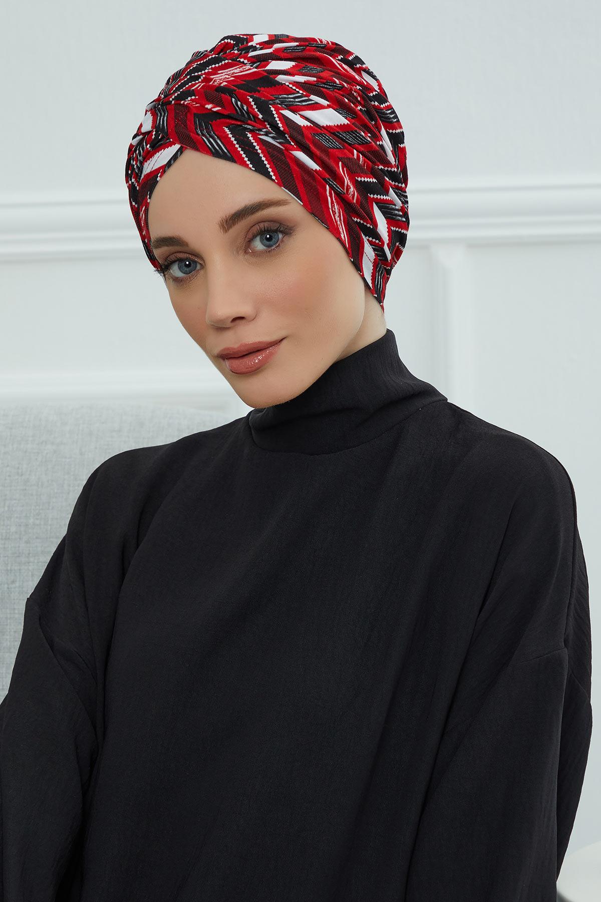 Desenli Tesettür Bone,B-9YD Desen 33