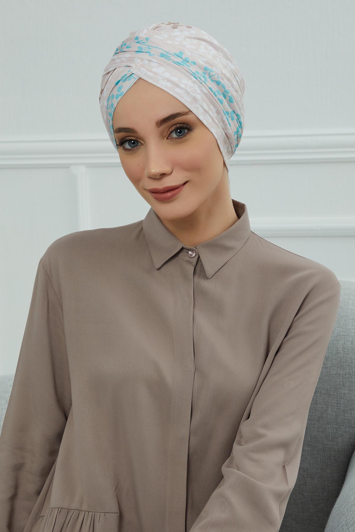 Desenli Tesettür Bone,B-9YD Desen 30