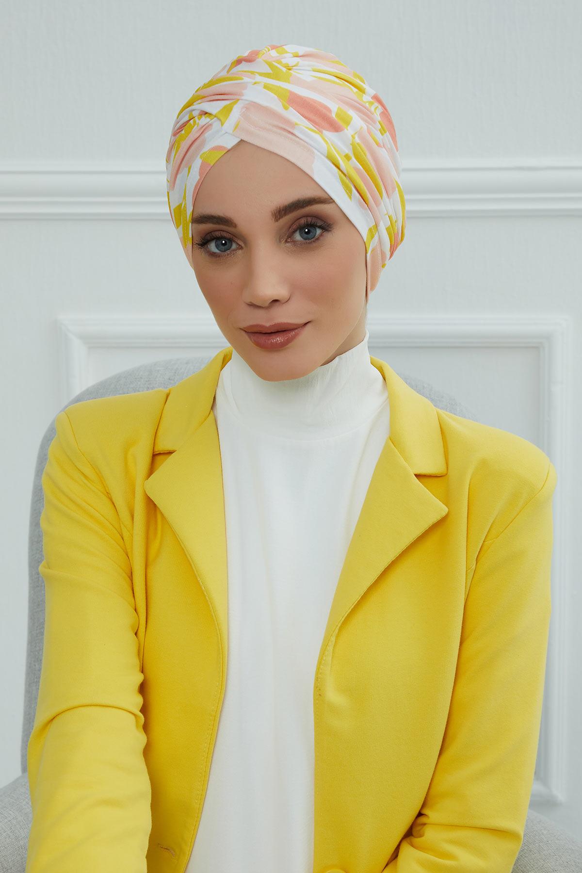 Desenli Tesettür Bone,B-9YD Desen 31