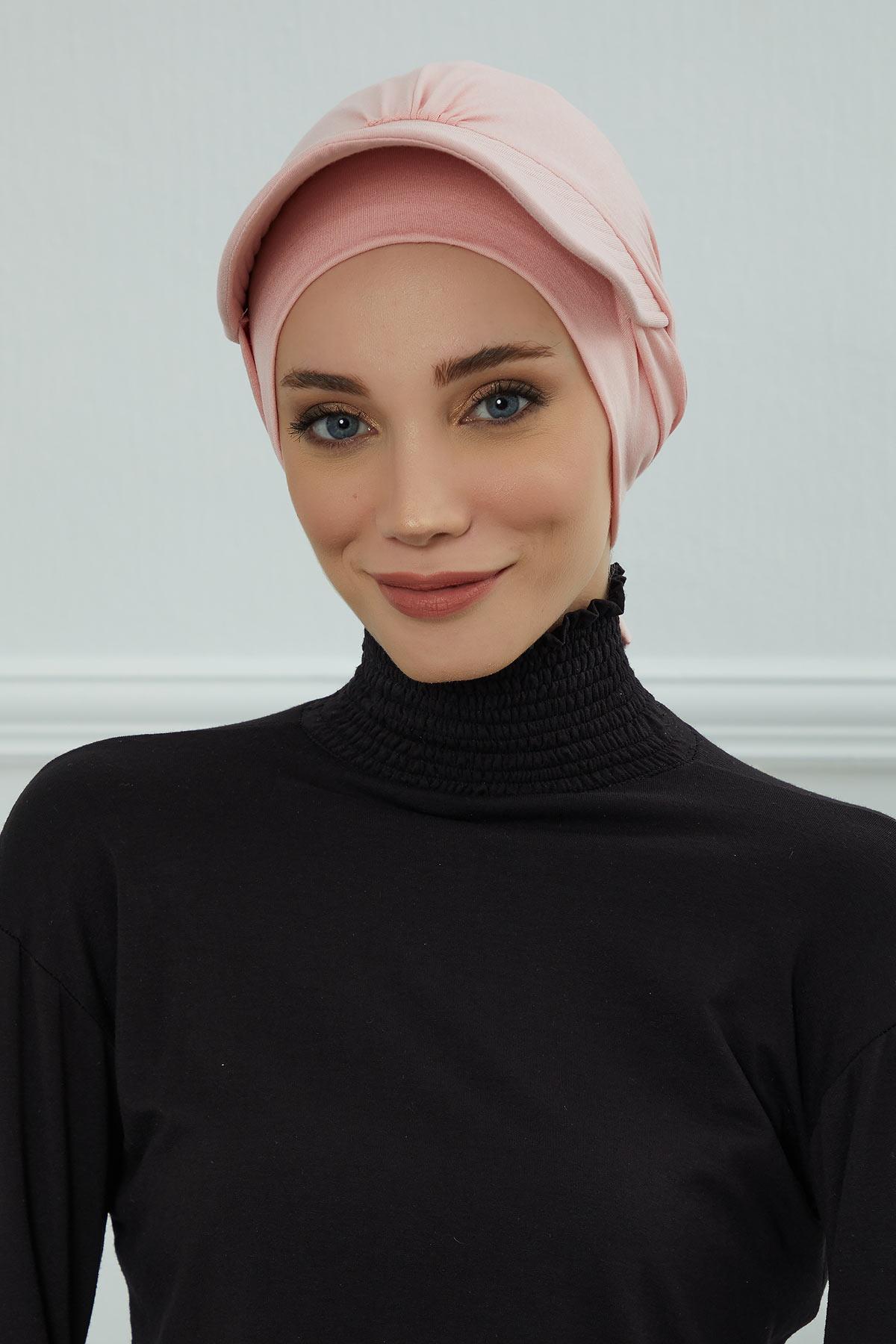 Siperlik Detaylı Penye Bone,B-66 Pudra