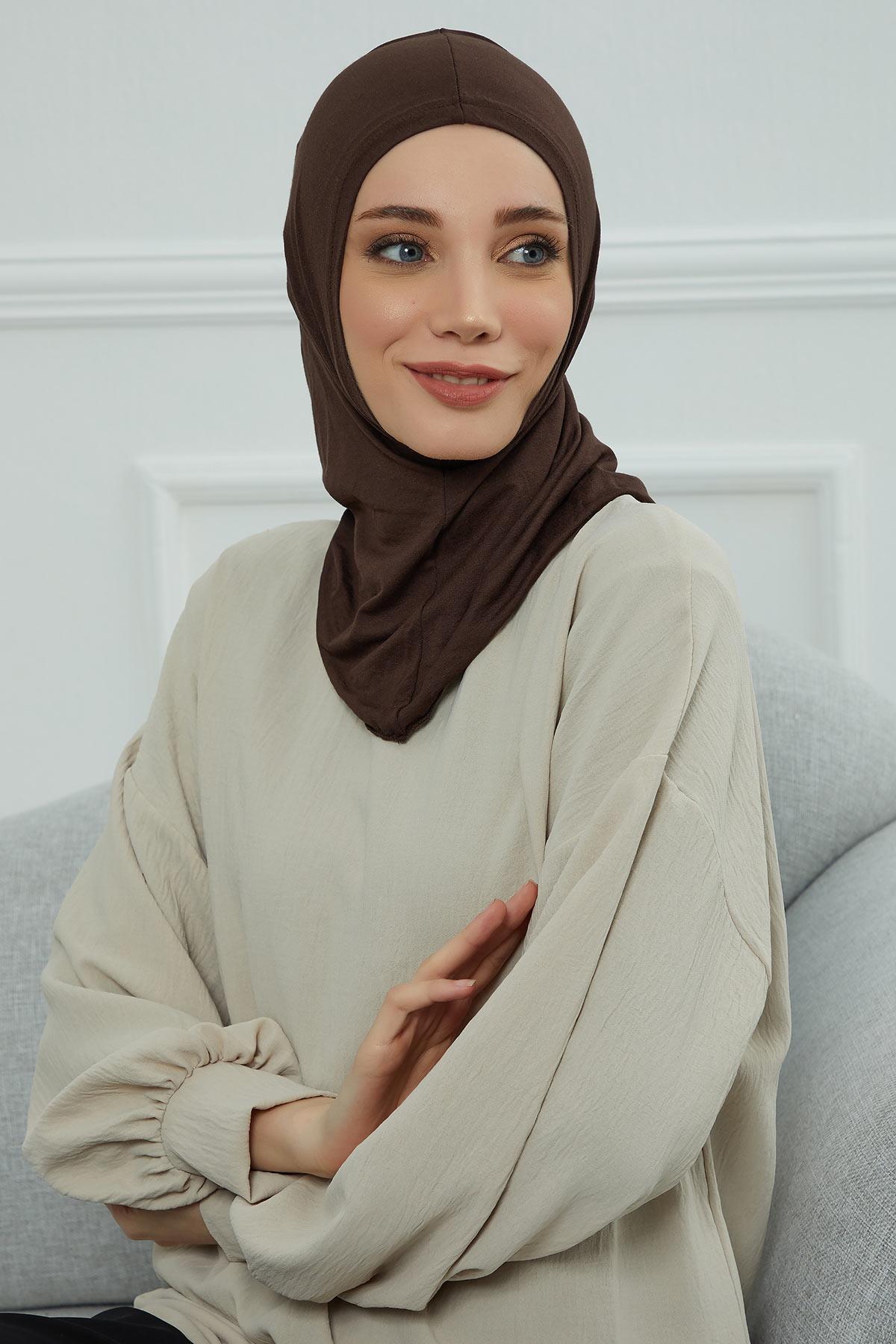 Tesettür İç Bone,TB-1 Kahverengi