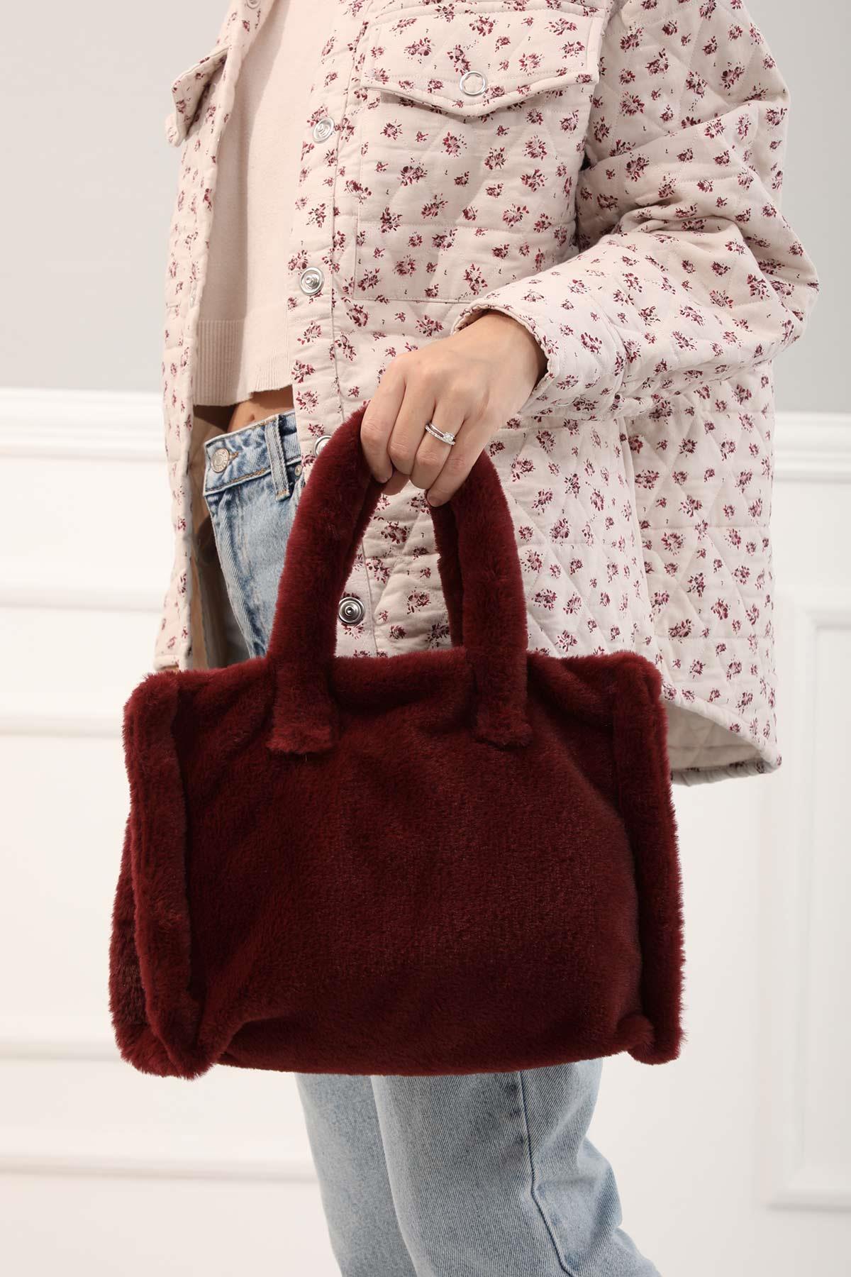 Mini Peluş Çanta,CE-3 Bordo