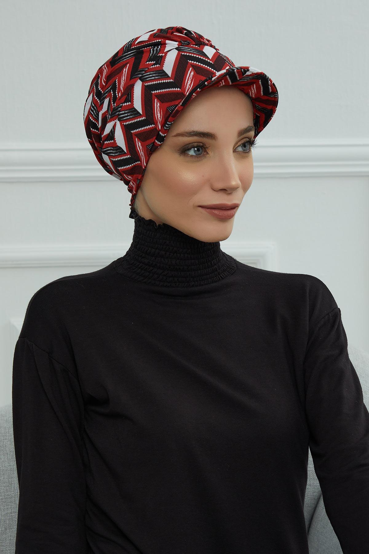 Şapkalı Desenli Penye Bone,B-30YD Desen 33