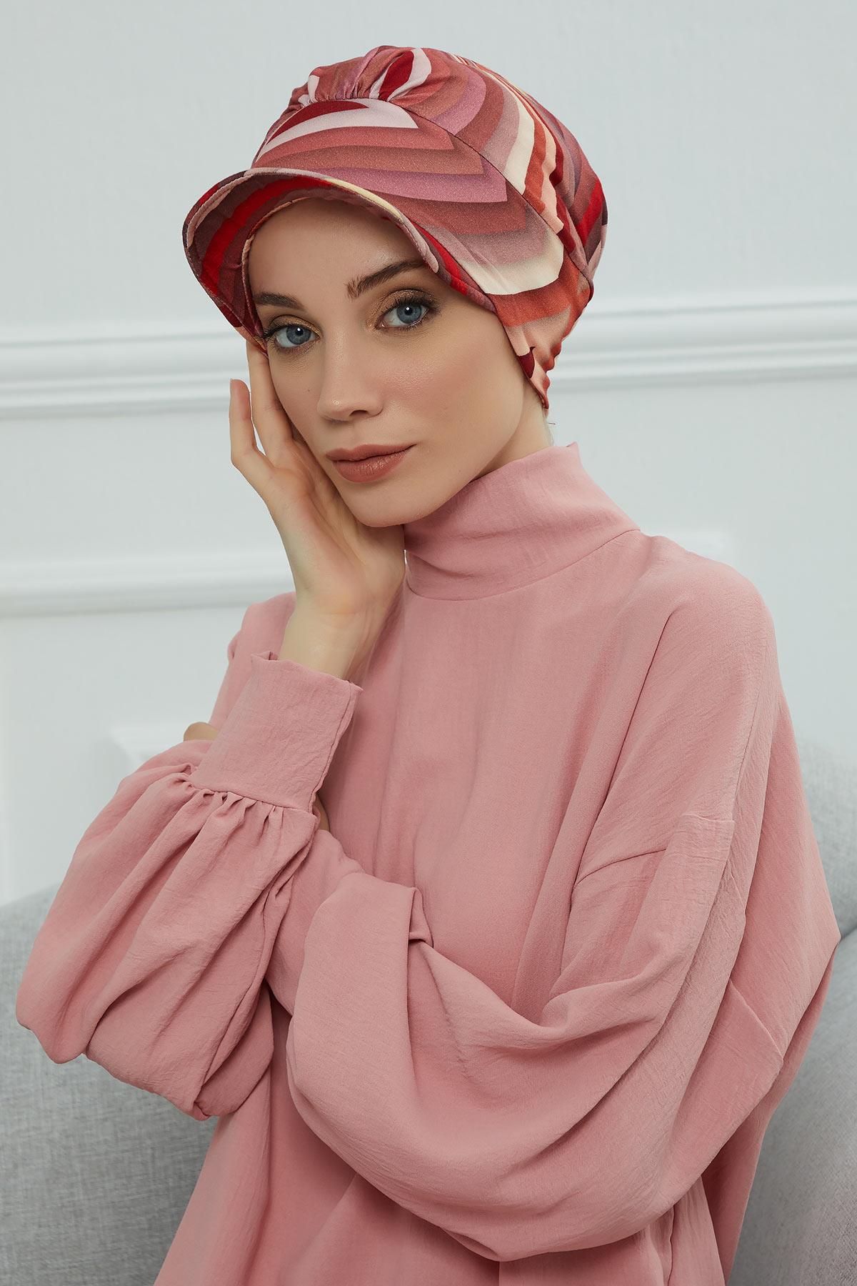 Şapkalı Desenli Penye Bone,B-30YD Desen 28
