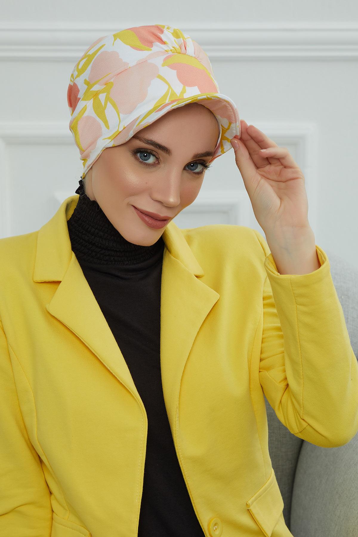 Şapkalı Desenli Penye Bone,B-30YD Desen 31