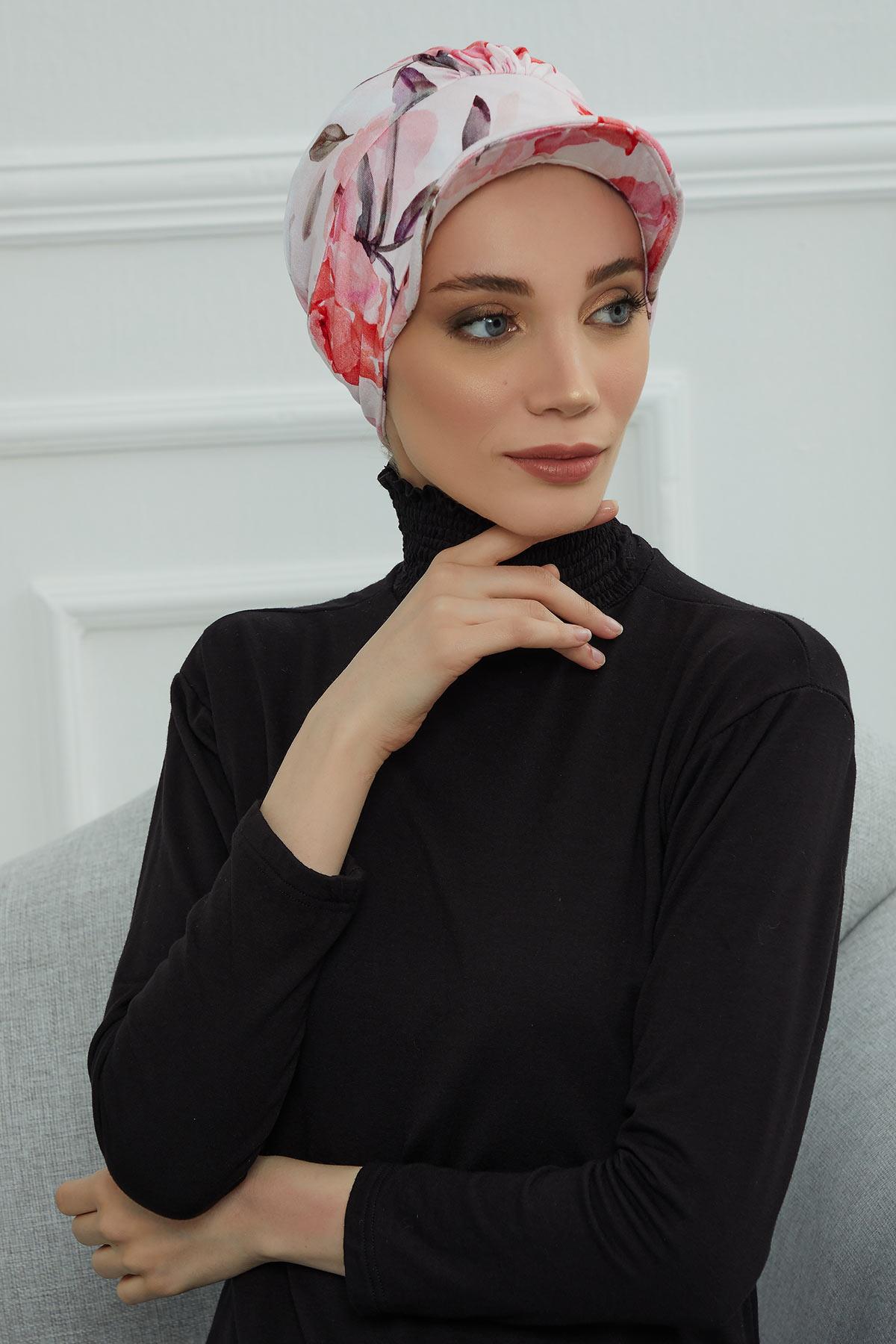 Şapkalı Desenli Penye Bone,B-30YD Desen 26