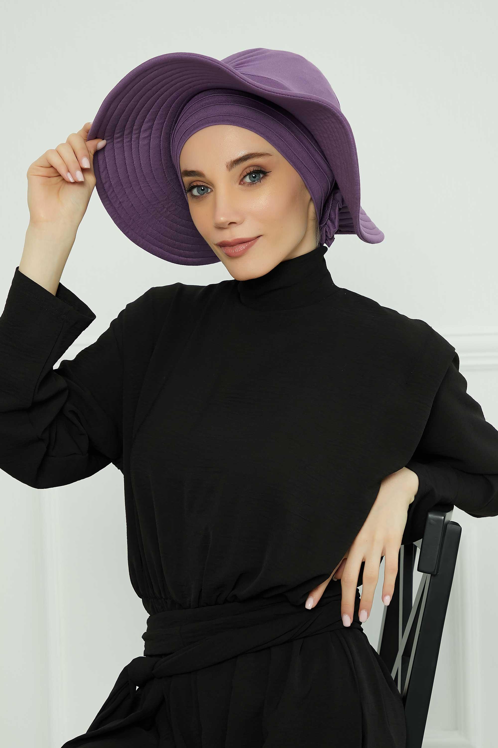 Çıkarılabilir Penye Şapka Bone,S-2P Mor 2