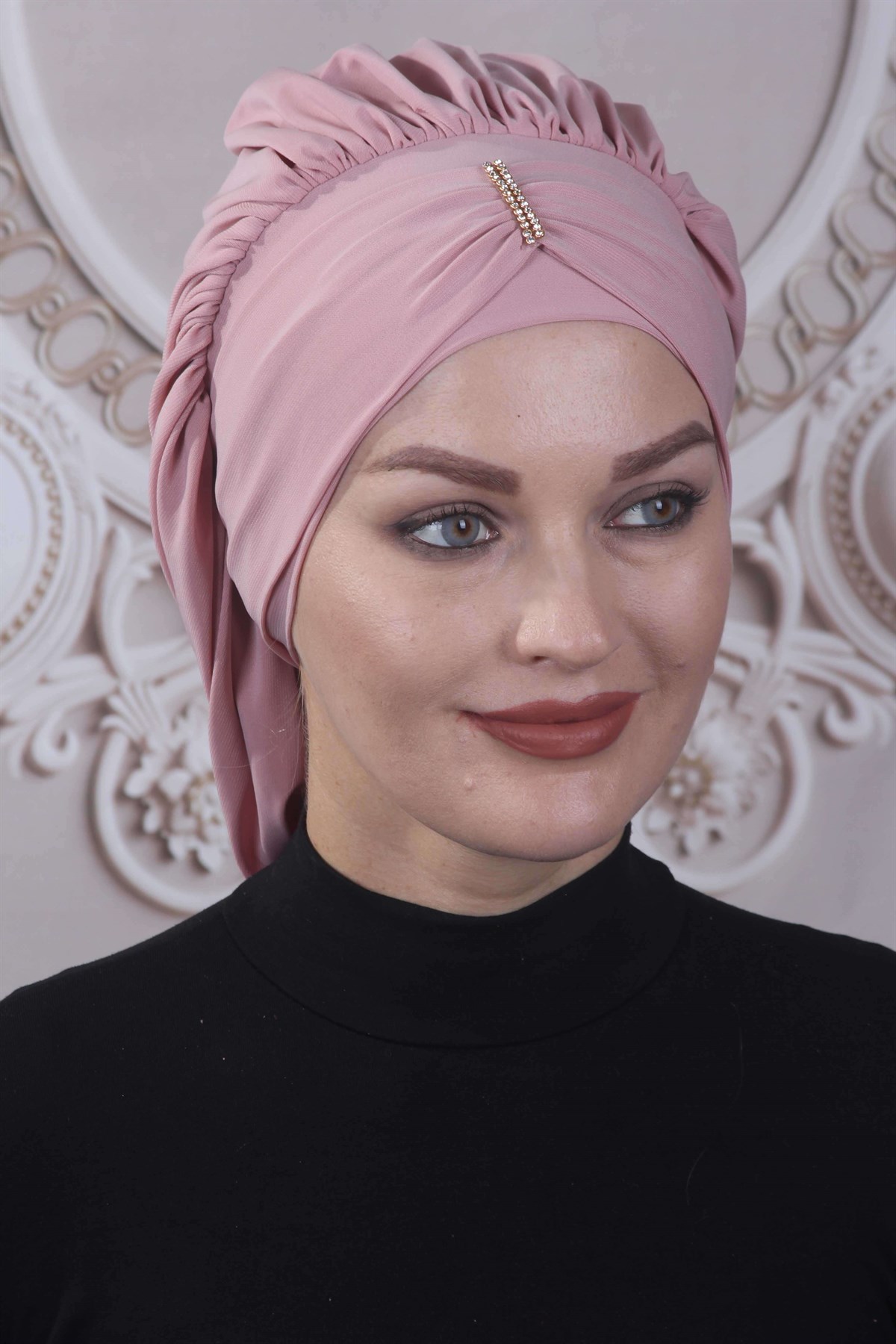 Dökümlü Taşlı Hazır Bone  Pudra