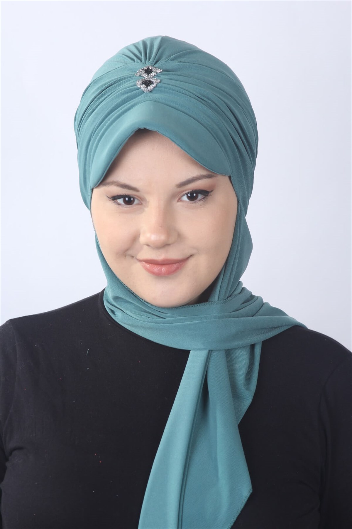 Taşlı Atkılı Şapka  Çağla