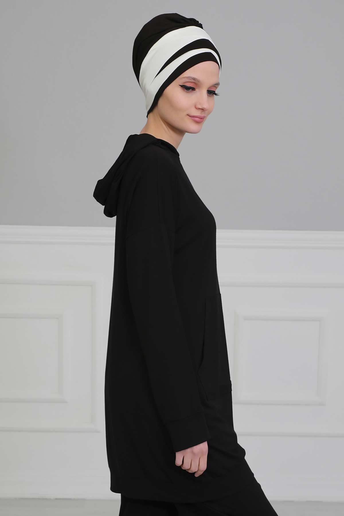 Önden Cepli Penye Sweatshirt,SW-1KPN Siyah