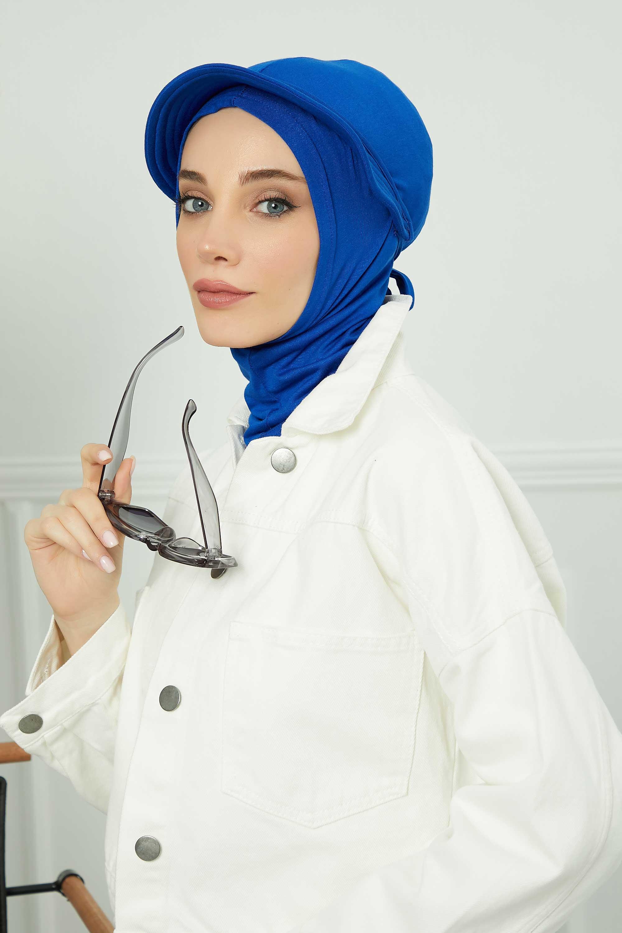 Siperlikli Penye Bone,B-75 Saks Mavisi