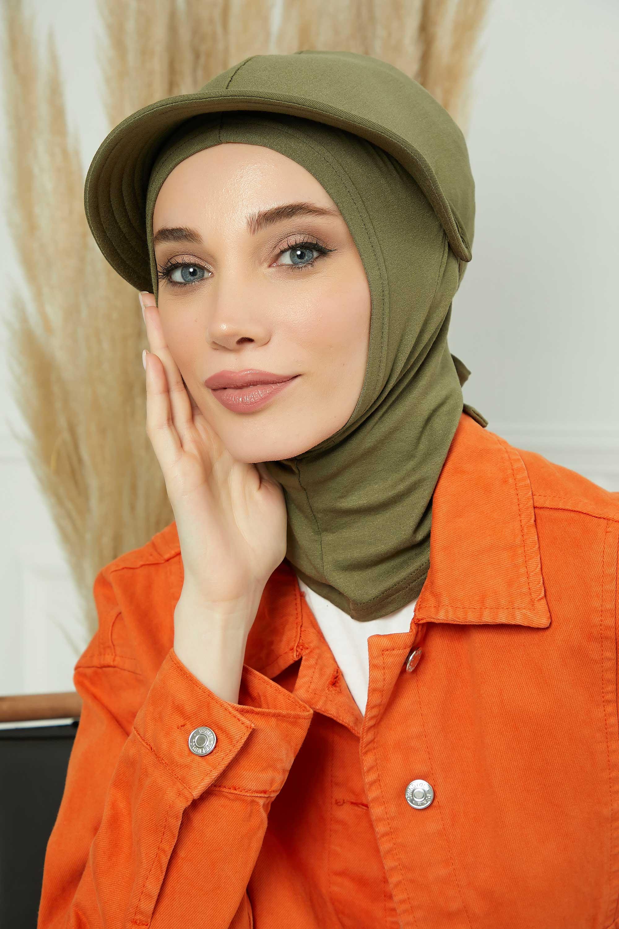 Siperlikli Penye Bone,B-75 Haki Yeşili