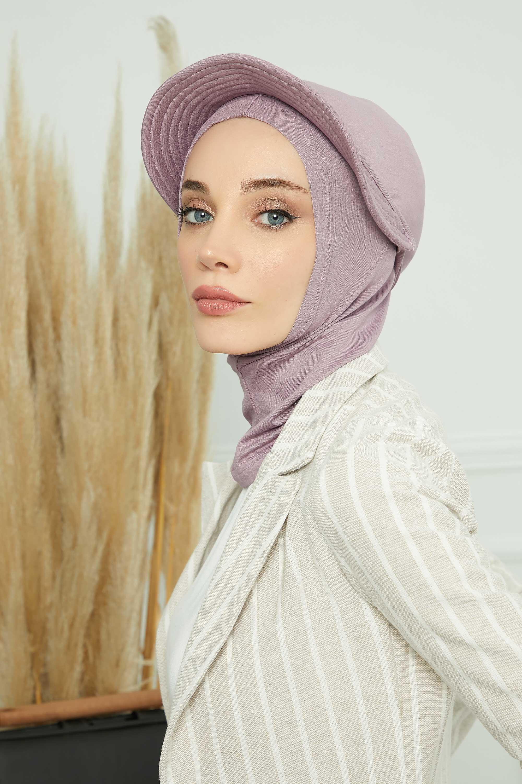 Siperlikli Penye Bone,B-75 Lila