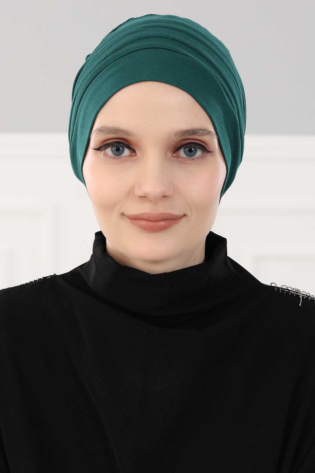 Bere Model Tesettür Bone,B-34 Koyu Yeşil