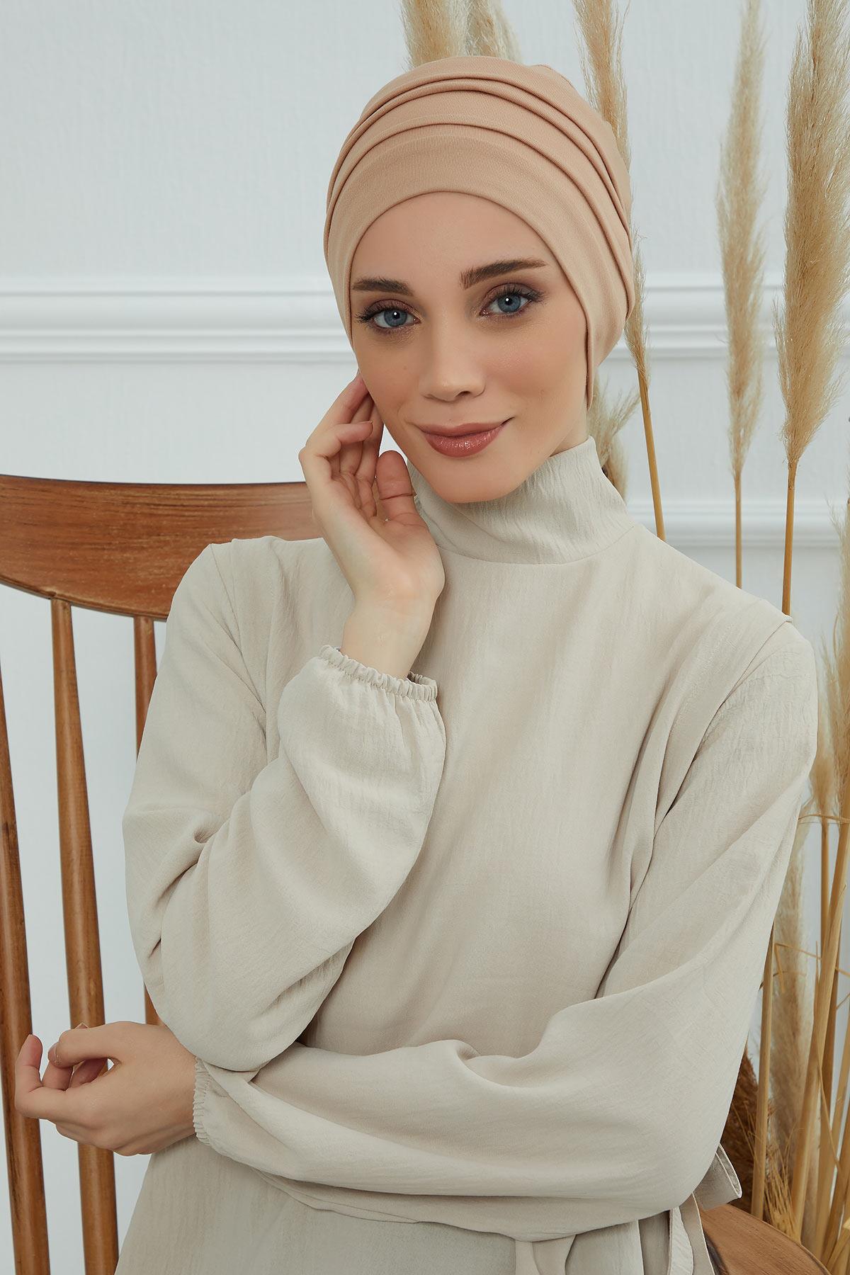 Bere Model Tesettür Bone,B-34 Sütlü Kahve