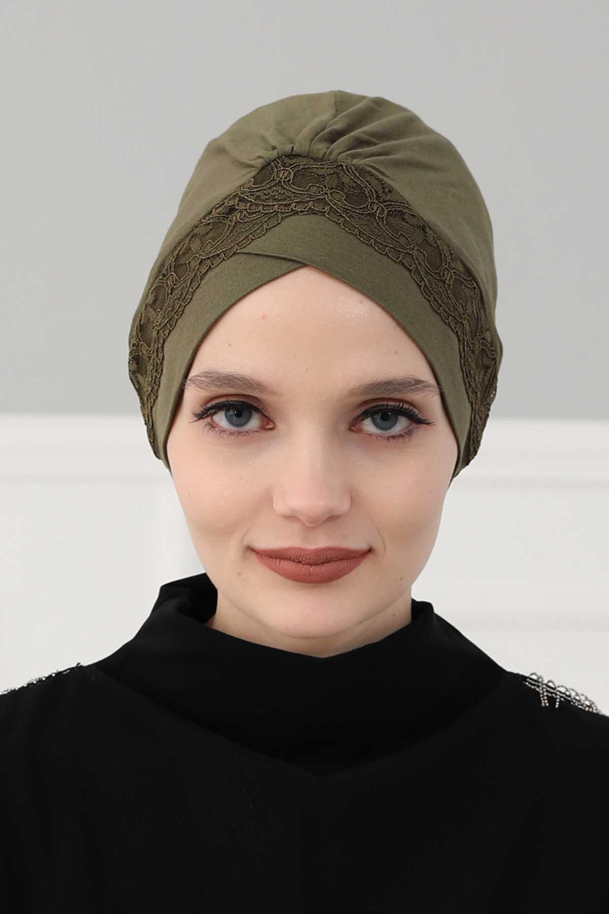 Dantelli Penye Bone,B-22 Haki Yeşili